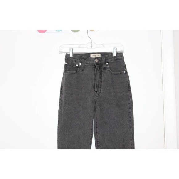 Madewell The Perfect Vintage STraoght Jeans Women Size 24 in black Ash - Picture 2 of 16